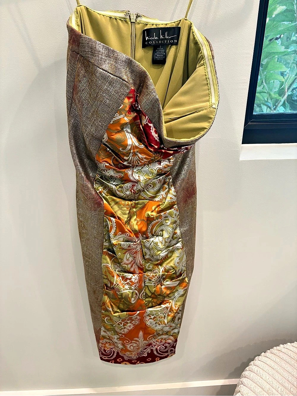 Nicole Miller Paisley Print Maxi Dress in Orange & Multicolor